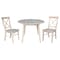International Concepts 42 in. Solid Wood Round Dual Drop Leaf Dining Table with 2 Chairs, Unfinished K-42DL-C613-2 - alternate 1